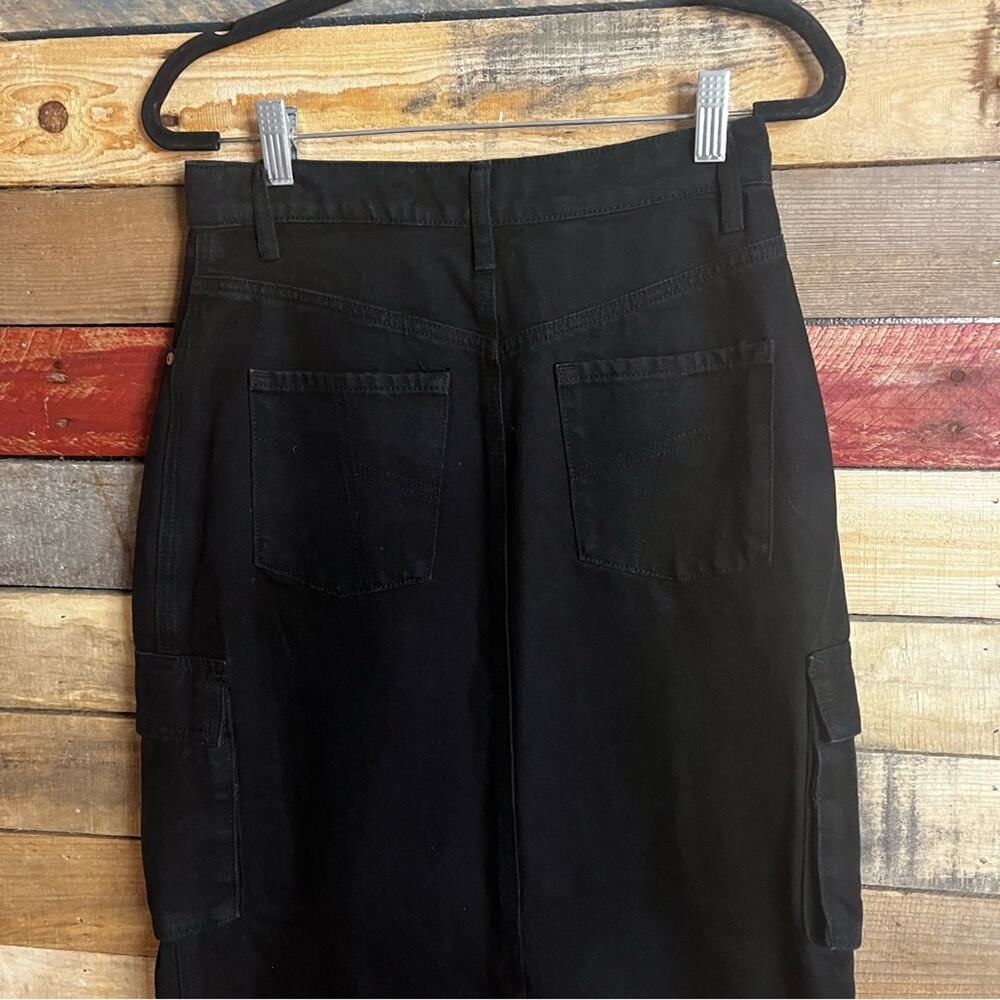 Sincerely Jules Black High Slit Maxi Skirt Size 5/26 - Picture 7 of 9